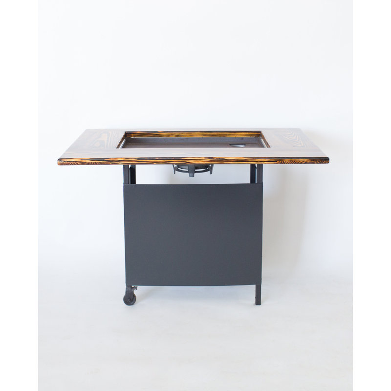 Backyard Hibachi 33.5" Backyard Hibachi 1 Burner Flat Top Propane Grill with Side Shelves Wayfair